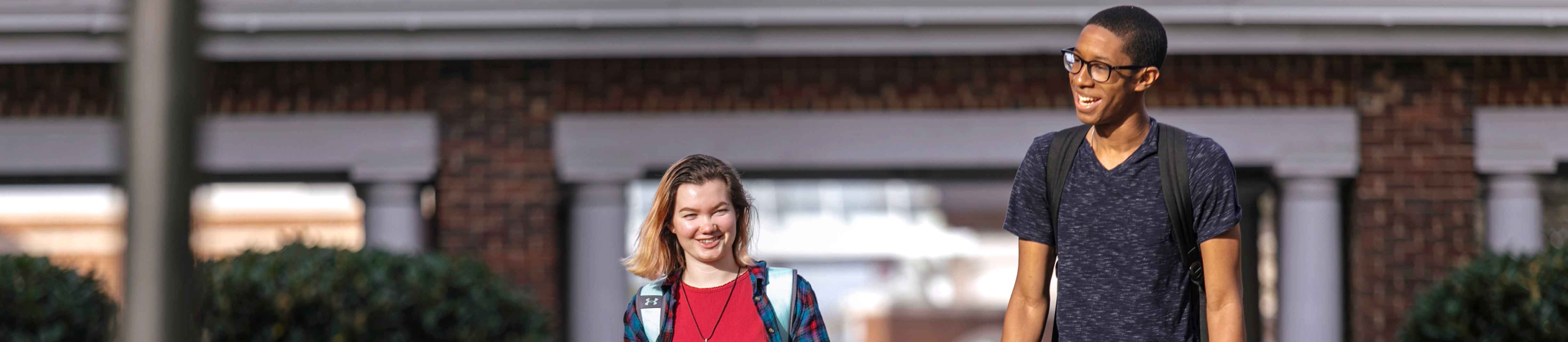 students walking on campus
