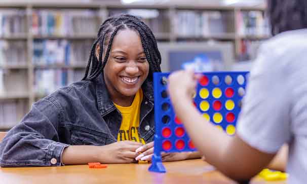 students playing games