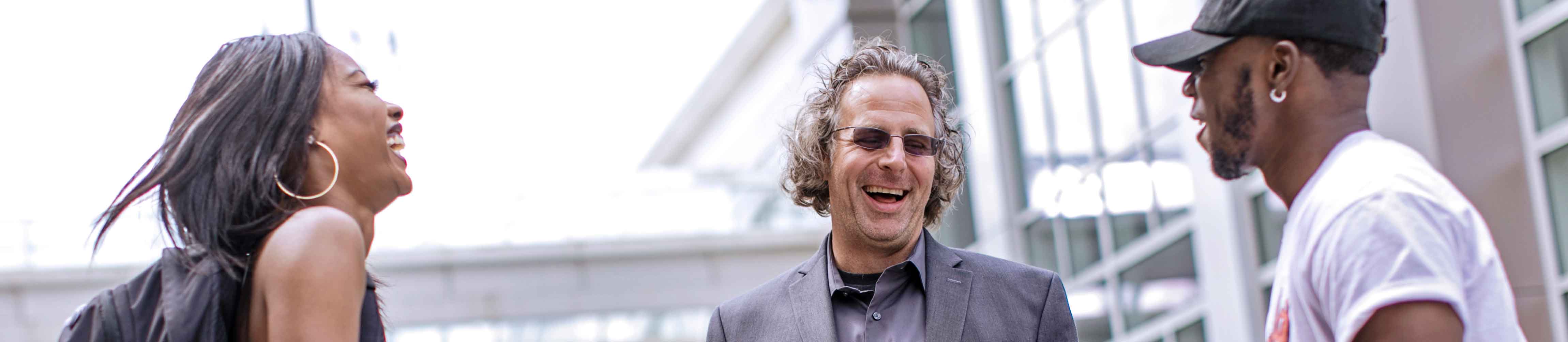 faculty member with two students