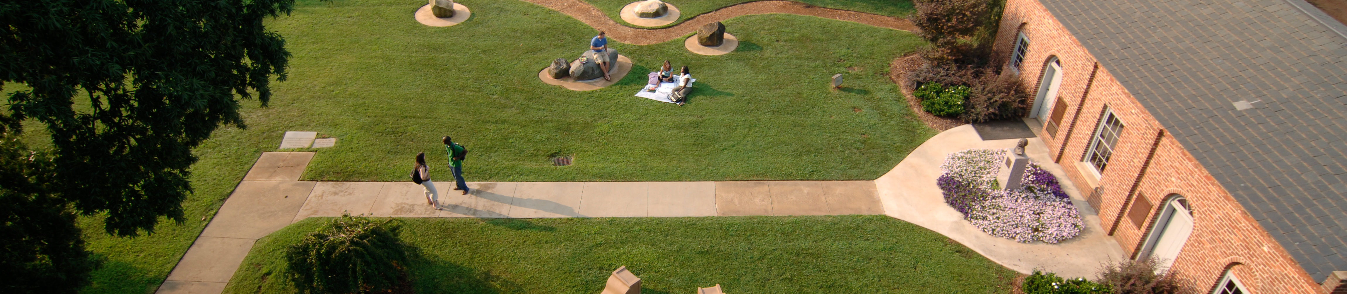 students by the chapel