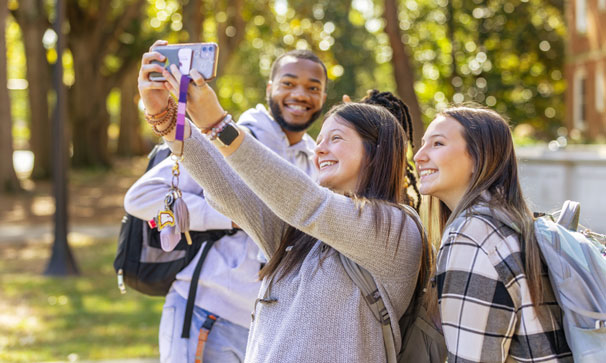 students taking a selfie